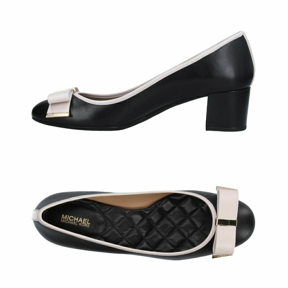 Michael Michael Kors Black Leather Bow Pumps